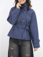 کراپ ترنچ کت یقه ایستاده