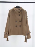 کراپ ترنچ کت یقه ایستاده - Image 10