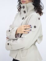 کراپ ترنچ کت یقه ایستاده - Image 6