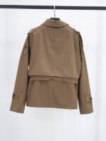 کراپ ترنچ کت یقه ایستاده - Image 8