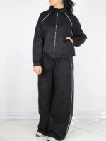 ست بامبر و شلوار سوییت مشکی - Image 5