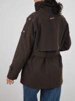 بارانی یقه ایستاده کتان ایستاده - Image 10