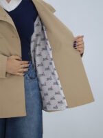 بارانی یقه ایستاده کتان ایستاده - Image 6