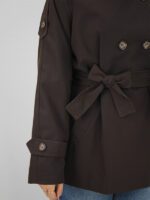 بارانی یقه ایستاده کتان ایستاده - Image 8