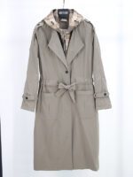 بارانی بلند دو یقه کلاه دار - Image 12