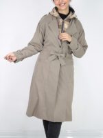 بارانی بلند دو یقه کلاه دار - Image 4