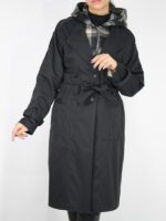 بارانی بلند دو یقه کلاه دار - Image 6