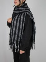 شال موهر مدل سیاه سفید - Image 8