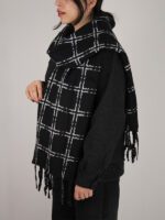 شال موهر مدل سیاه سفید - Image 9