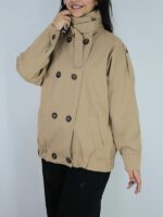 بامبر جکت یقه ایستاده کتان