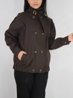 بامبر جکت یقه ایستاده کتان - Image 3