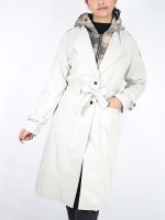 بارانی بلند دو یقه کلاه دار | استایلو - Image 5